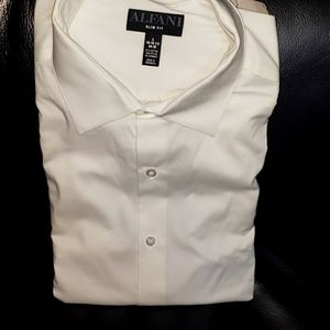 BNWT ALFANI SLIM FIT LARGE 16-16 1/2 WHITE MEN'S DRESS SHIRT